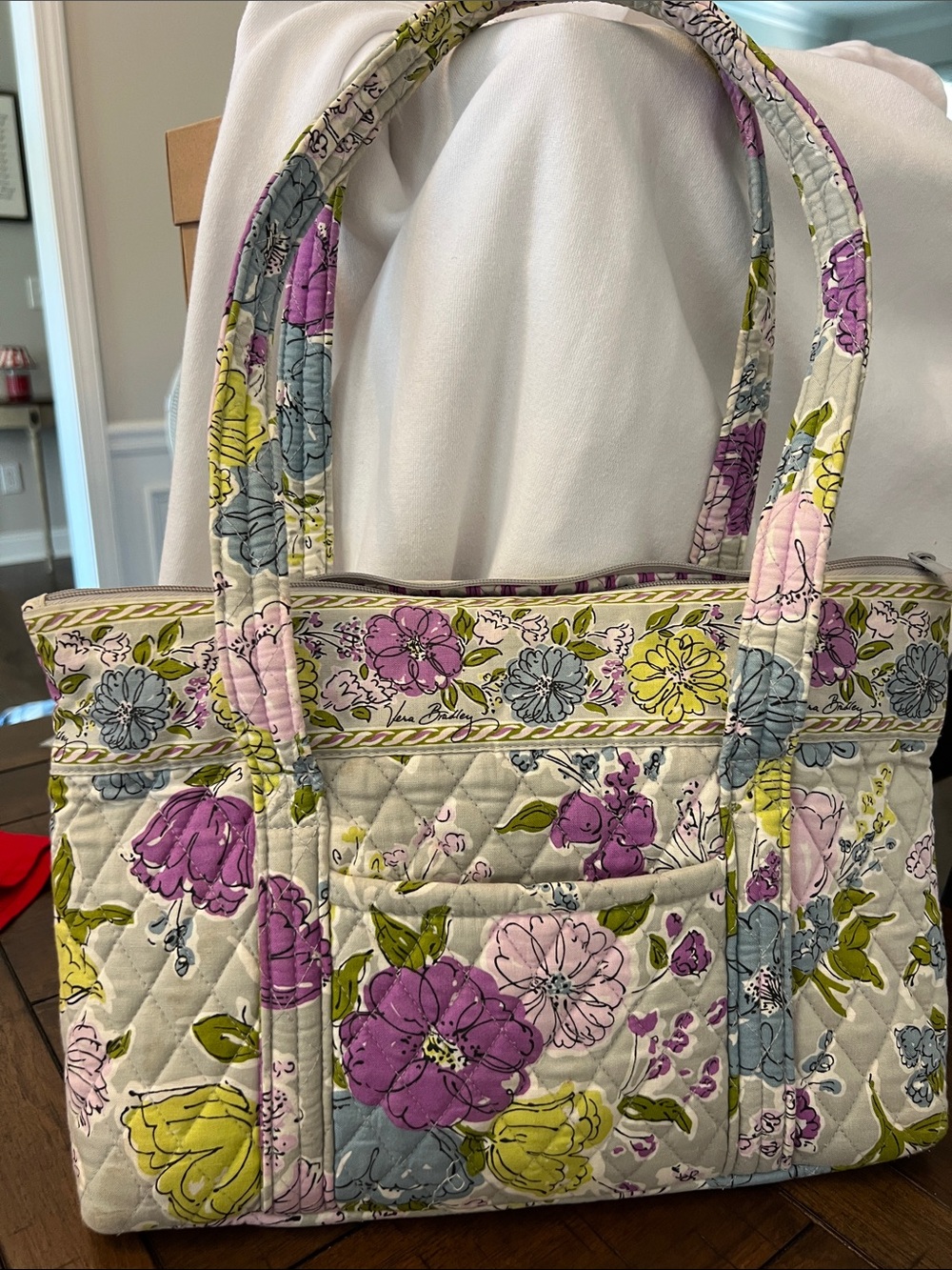 Vera Bradley Quilted Floral Tote - Purple, Yellow & Blue
